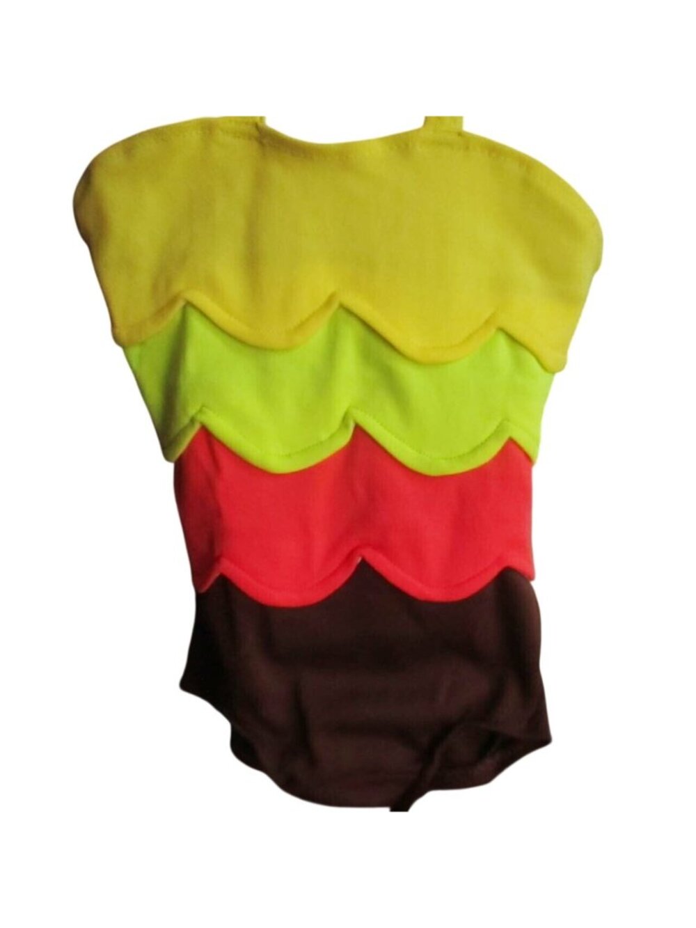 Vintage Girls Swimsuit Size 6 Castaways Banana Split Colors Nylon Retro